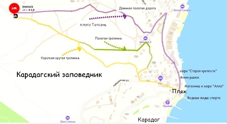 Коктебель на карте